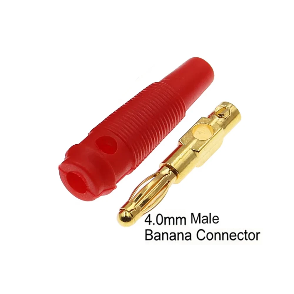 4MM Banana Plugs Connector Solderless Video Musical Speaker Stackable Cable Wire Pin 4.0mm Banana Plug Connectors Red Black