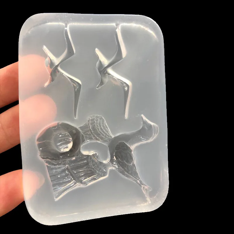 Mirror Seagull Pigeon Handmade Ornament Crystal Glue Decorative Clay Silicone Mold Silicon Mould 16599