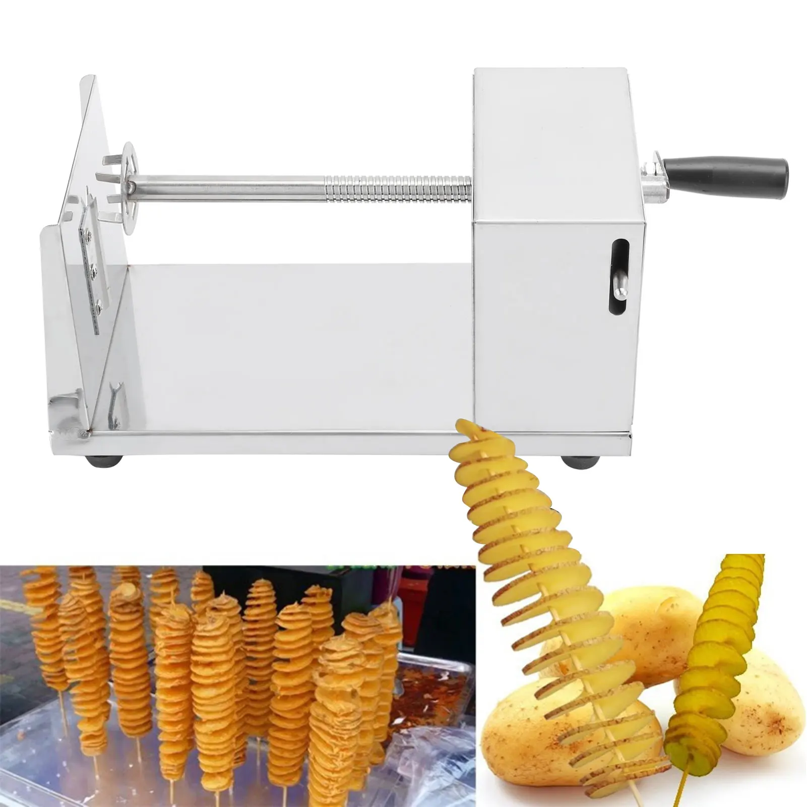 

Manual Stainless Steel Potato Cutter Spiral Cutting Machine Kitchen Accessories Cooking Tools Potato Slicing Tool Potato Cutter