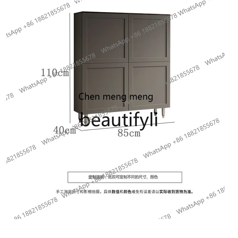 Armoire latérale de salle à manger en bois massif, lumière de luxe, double porte, moderne, simple, décoration de la maison, rangement, porche, armoire à chaussures intégrée H