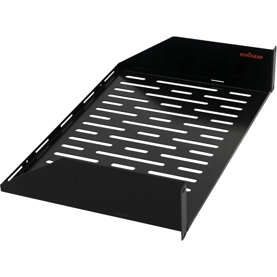 

ECHOGEAR 2U Rack Shelf Universal Design Works with Any Rack Holds 50bs of Servers Network Gear or AV Equipment 12 Deep Steel Sh