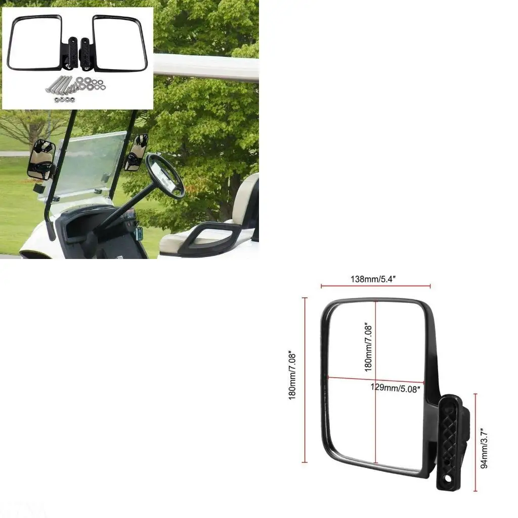 

G7NA 2 шт., прозрачная тележка для гольфа, широкое панорамное зеркало заднего вида с боковой рамкой, подходит для клубного