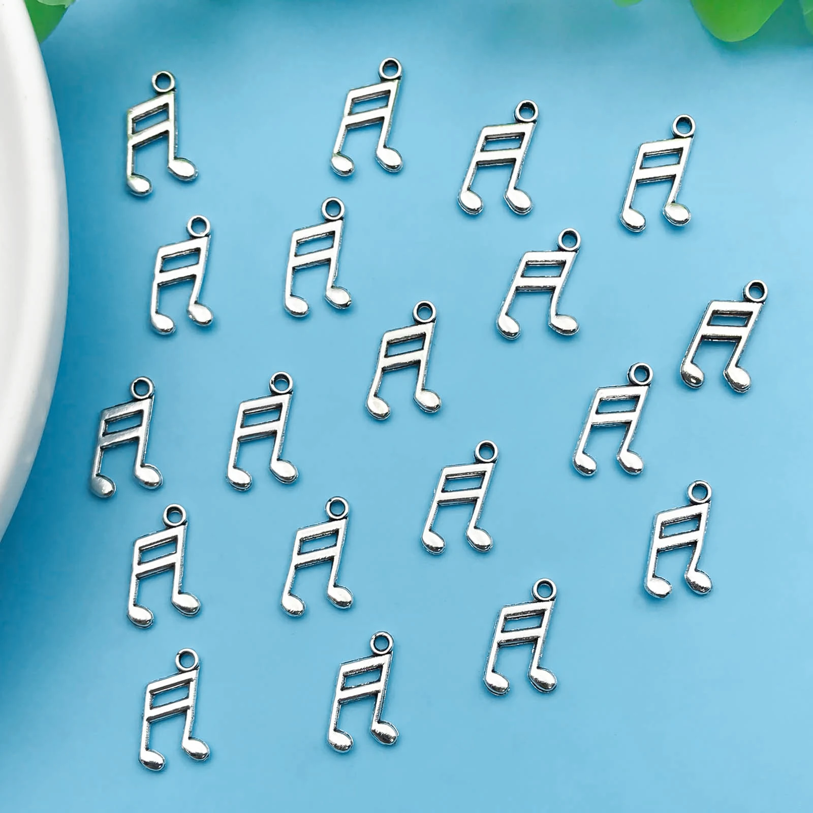 10/20Pcs Antique Silvery Musical Notes Charms For Jewelry Making DIY Bracelets Necklaces Anklets Earrings Jewelry Accessories