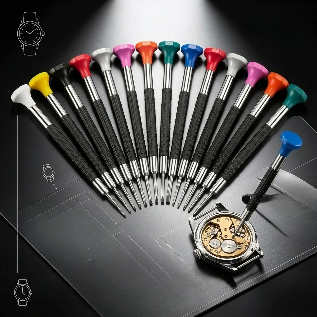 Professionelles Präzisions-Schraubendreher-Set aus Edelstahl - Für Uhren-, Schmuck- und Brillenreparatur, Mikro-DIY-Bastelwerkzeug-Set