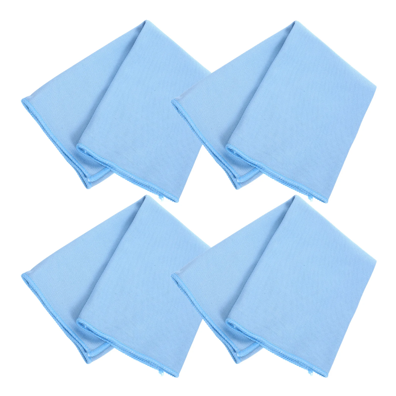 

4 Pcs Blue Cleaning Cloth Glass Window Cleaning Cloths For House Washable Mirror Car Kitchen Goblet Wipes Reusable