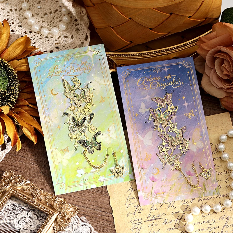 Star Butterfly Group Retro Hollow Metal Bookmark Student Reading Mark Clip Reading Enthusiast Office Planner Stationery Supplies
