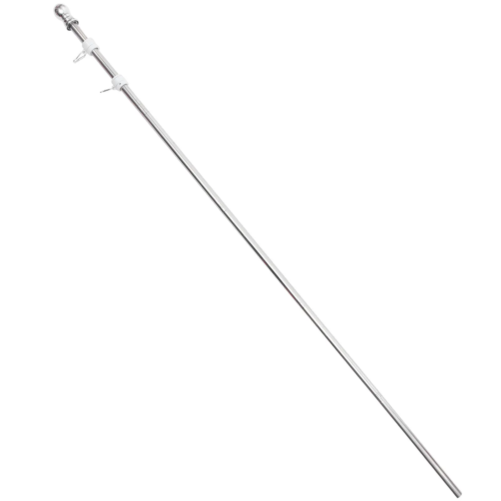 1Set Stainless Steel Flag Pole Kit Easy Assembly Disassembly Free Rotation Flag Holder for Yard Garden Commercial Banner