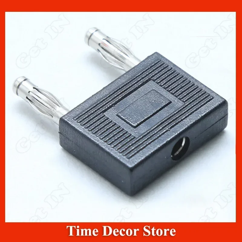 10pcs 4mm Banana Plug Pure Copper Short Circuit Jack Double Row Two Together Joint One Male Two Female Adapter H-2048