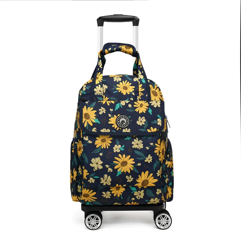 Short-haul Boarding Universal Trolley Backpack Lightweight Folding Handbag Backpack Spinner Wheel Roller Suitcase