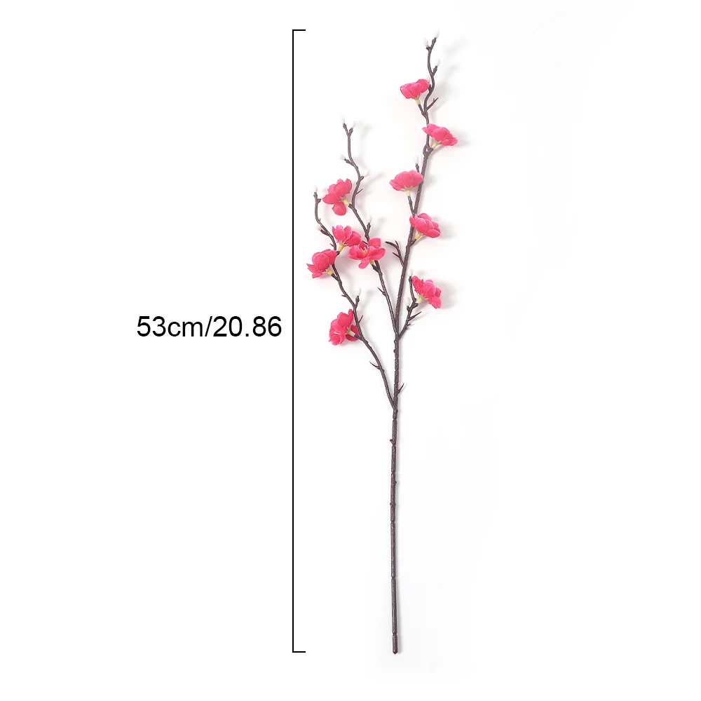 Bouquet de fleurs artificielles de prunier, 53CM, fausses fleurs pour décoration de maison, jardin, mariage, accessoires de Vase de Table, 1/2 pièces