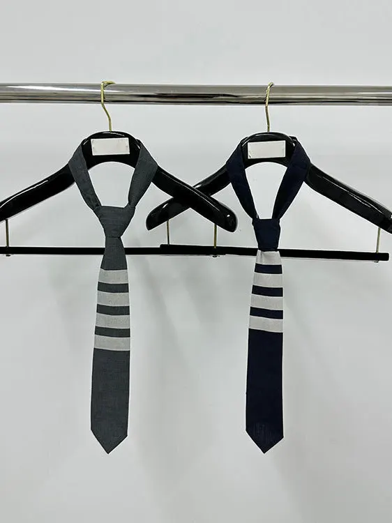 deep-blue-four-stripe-woolen-tie-men-women-formal-fashion-korean-style-arrow-head-pattern-necktie-accessory-for-all-occasions