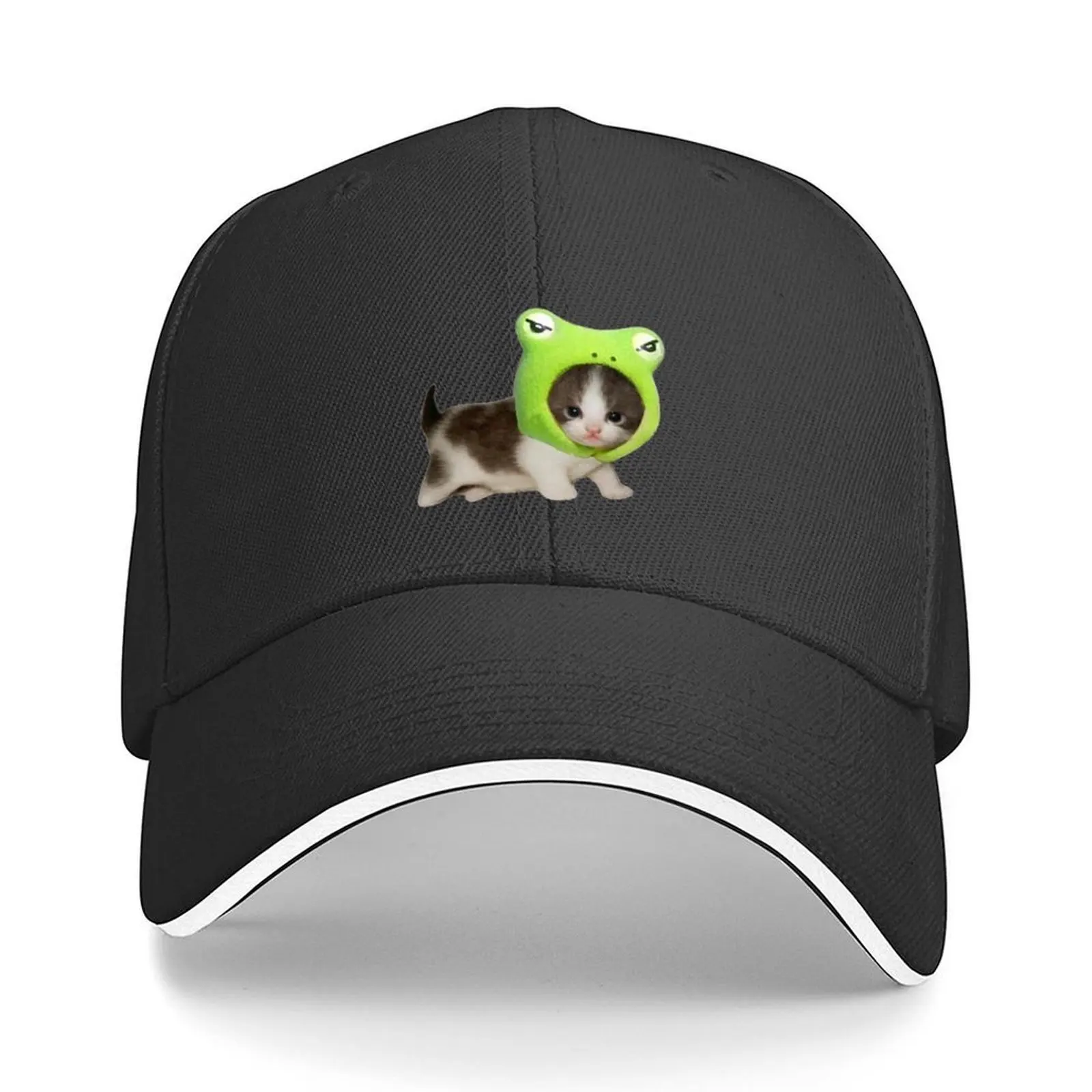 

cat with froggie hat Baseball Cap Horse Hat dad hat sun caps Baseball Cap For Women Men's