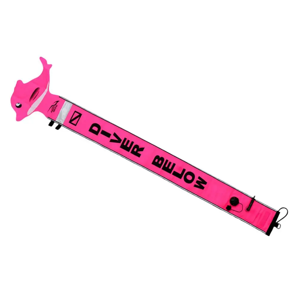Nylon Buoy Marker Safety Tube Inflatable Scuba Signal Sausage Diving Gear with Stainless D Ring for Underwater Location
