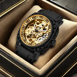 New Men's Mechanical Watch Hollowed out Fashion Limited Edition Casual Versatile Silicone Strap Man Mechanical wrist watches