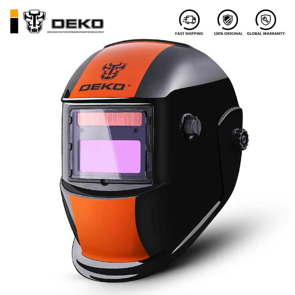 DEKO MZ236 Orange Solar Auto Verdunkelung MIG MMA Elektrische Schweißen Helm/Schweißen Objektiv für Schweißen Maschine oder Plasma Cutter