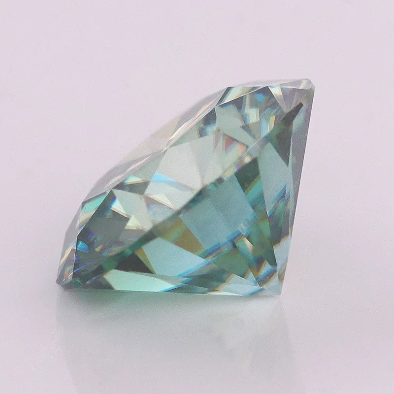 Probador de diamante de paso de piedras preciosas de moissanita verde, 1,0 CT, 6,5mm, Diamante cultivado en laboratorio, informe GRA, moissanita Premium