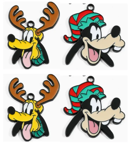 10 pcs Mixed Christmas Dog Charms Enamel Charms Pendants for Jewelry Making Necklaces Earrings Braceltes DIY Crafts Gifts