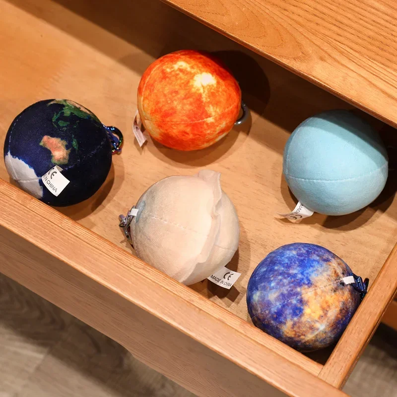 Pluszowa zabawka kosmiczna 7,5 cm - symulacja Ziemi, Słońca, Księżyca, Wenus, Marsa, Saturna - brelok, kolekcja dla entuzjastów astronomii