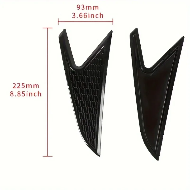 2Pcs Universal Car Side Vents Decorative Sticker Plastic Air Flow Fender Side Grille Insert Adhesive Car External Decoration