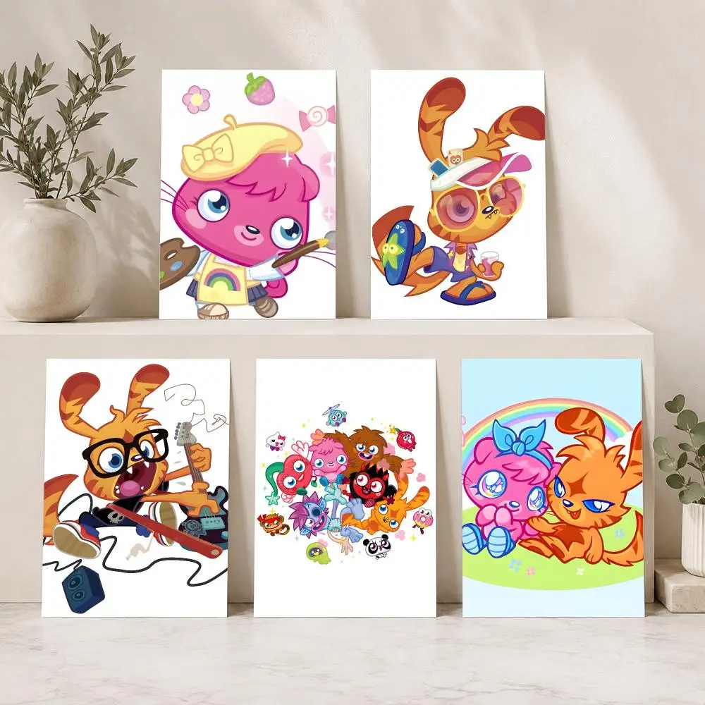 Toile murale de calligraphie et de peinture M-Moshi Monsters, sans plis, magnifique pour les murs intérieurs, pour le salon et la chambre à coucher