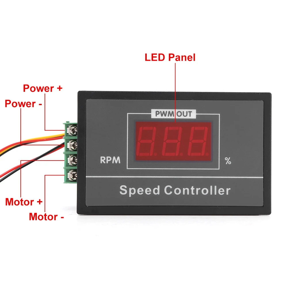 DC 6‑60V 12V 24V 36V 48V 30A PWM DC Motor Speed Controller Start Stop Switch Speed Controller Speed Regulator Motor Governor