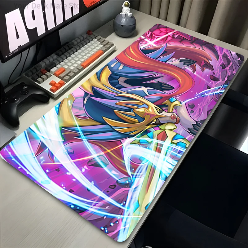 Mouse Pad Anime Gamer P-pokemon Zacian Keyboard Pad Rubber Desk Mouse Mat Carpet Gaming Accessories Xxl Pc Desktop Mousepad