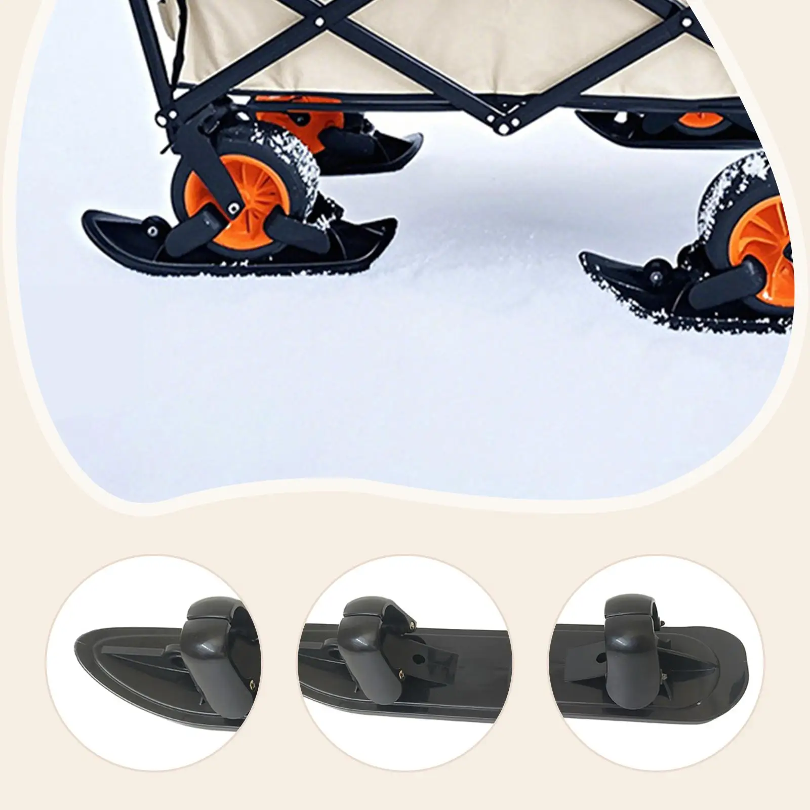 Scooter Ski Sled Ski Board Snow Sledge Board for Golf Carts Backyard Cycling