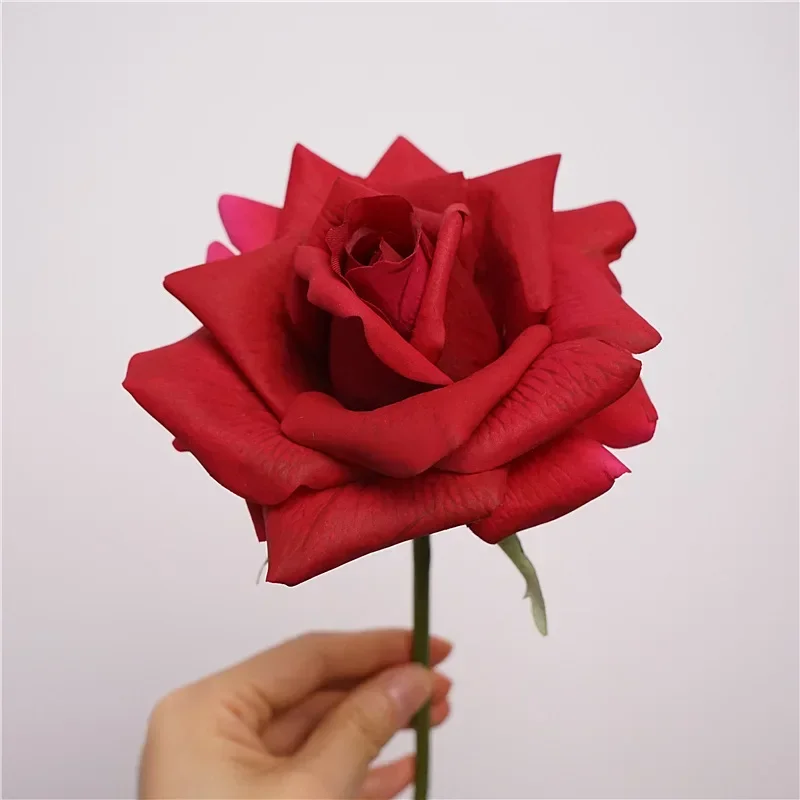 10Pc Hydraterende Rose Real Touch Kunstbloemen Bruiloft Decor Bloemstuk Bruidsboeket Home Party Event Decor Rose