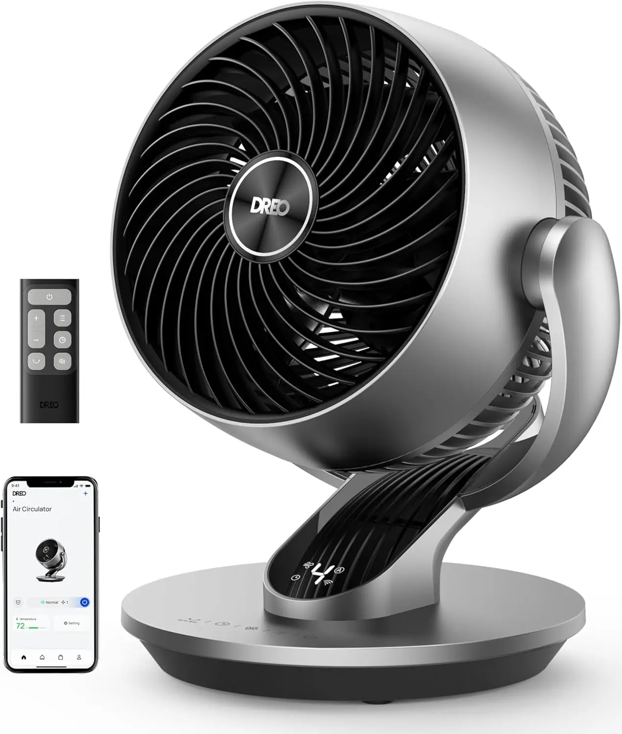 

Smart Fan for Bedroom, 120° Vertical & 90° Oscillating with Remote/Voice, Quiet Air Circulator, 70 ft Range, 4 Speeds, Desk Fan
