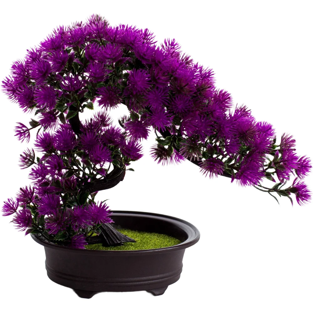 

Small Desk Decor Artificial Bonsai Living Room Display Lifelike Details Plastic Construction No Watering Required