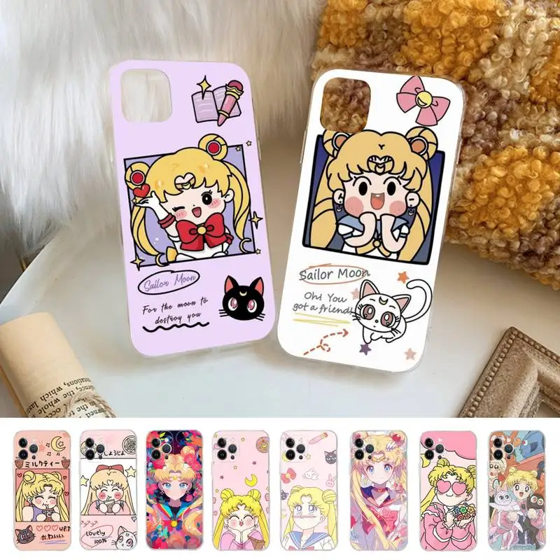 S-Sailor-moonS Phone Case For iPhone 14 11 12 13 Mini Pro XS Max Cover 6 7 8 Plus X XR SE 2020 Funda Shell