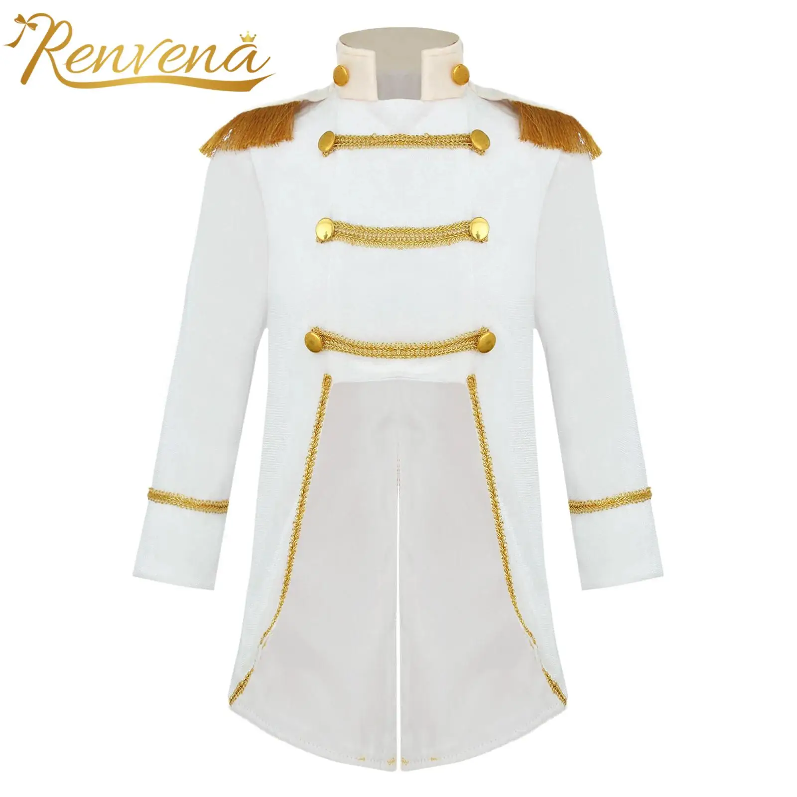 Boys Coat Kids Ringmaster Circus Costume Royal Court Style Velvet Tailcoat Children's Cosplay Renaissance Gothic Medieval Jacket