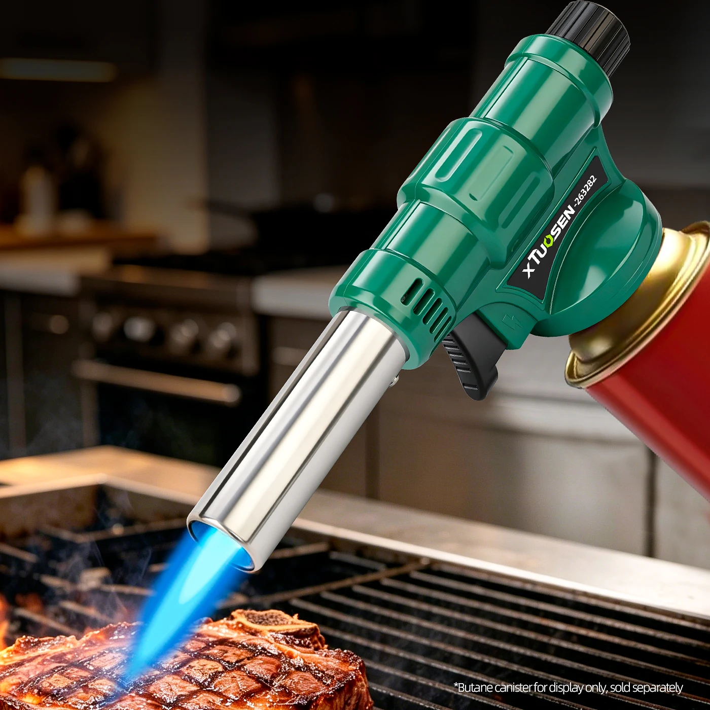 High Temperature 1300C Windproof Jet Flame Cassette Butane Gas Burner Welding Torch Copper Plated Home Kitchen Outdoor BBQ