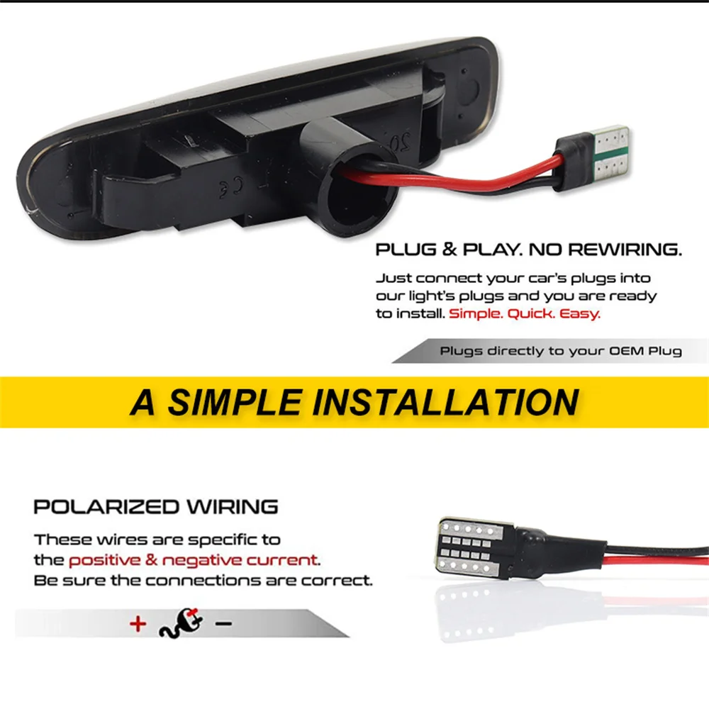 BMW 3シリーズ 323ci 325ci 328ci 330ci E46 323i 328i用 ダイナミックアンバーLEDフロントサイドマーカーインジケーターライト ウインカーランプ