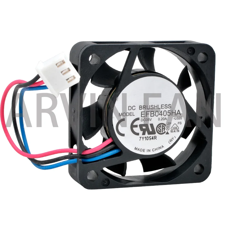 Ventilateur de refroidissement pour moniteur IPC, EFB0405HA, 4cm, 40mm, 40x40x10mm, DC 5V, 0,20 A, 3 lignes, 3 broches, routeur hôte, tout neuf, original