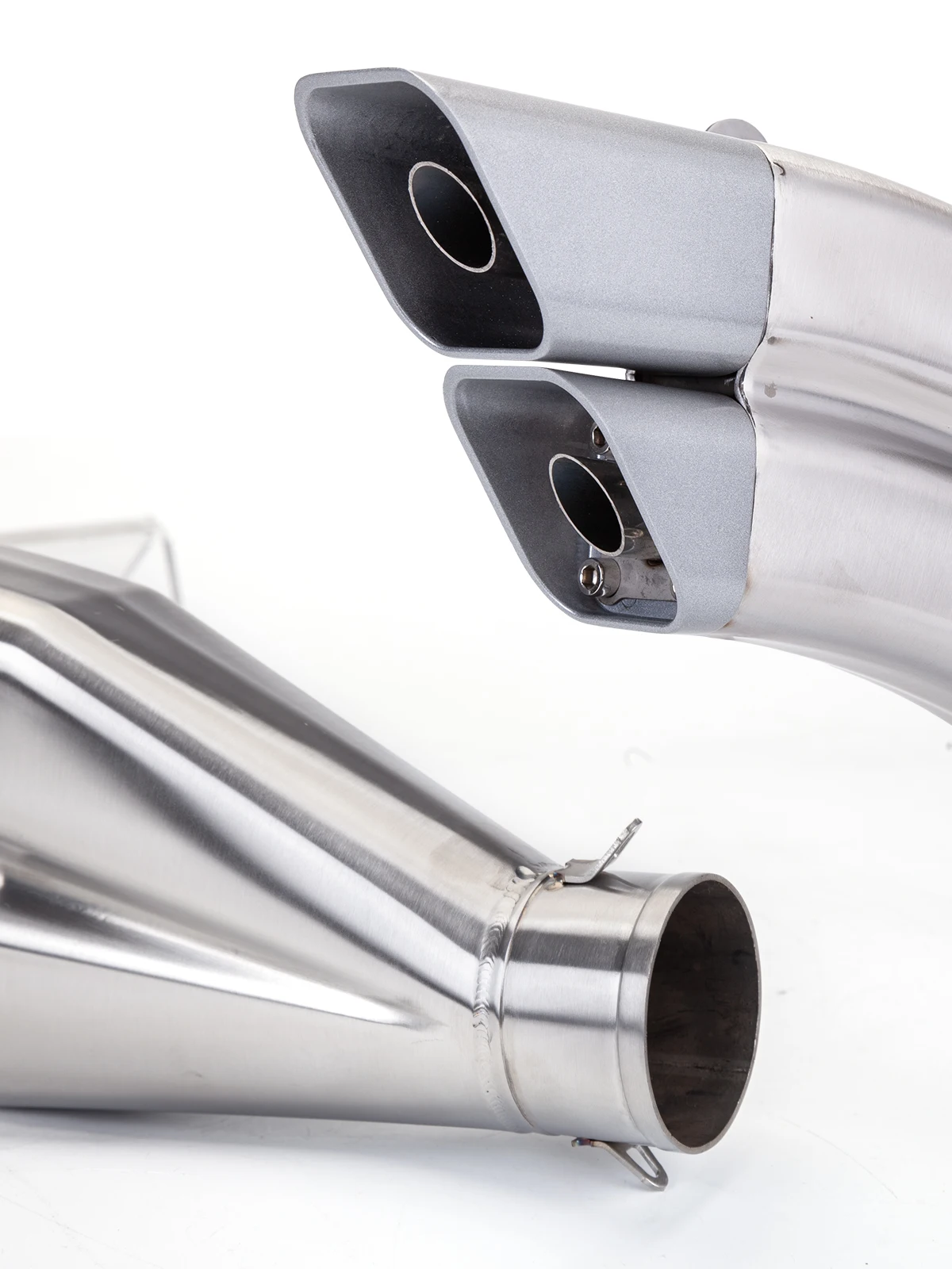 Universal 51MM motorcycle exhaust pipe silencer double hole exhaust pipe stainless steel  high quality