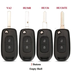 jingyuqin Folding Remote Car Key Shell For Renault Kadjar Captur Megane 3 Dacia Logan II 2 Buttons VA2 HU56R HU136 HU136te Blade