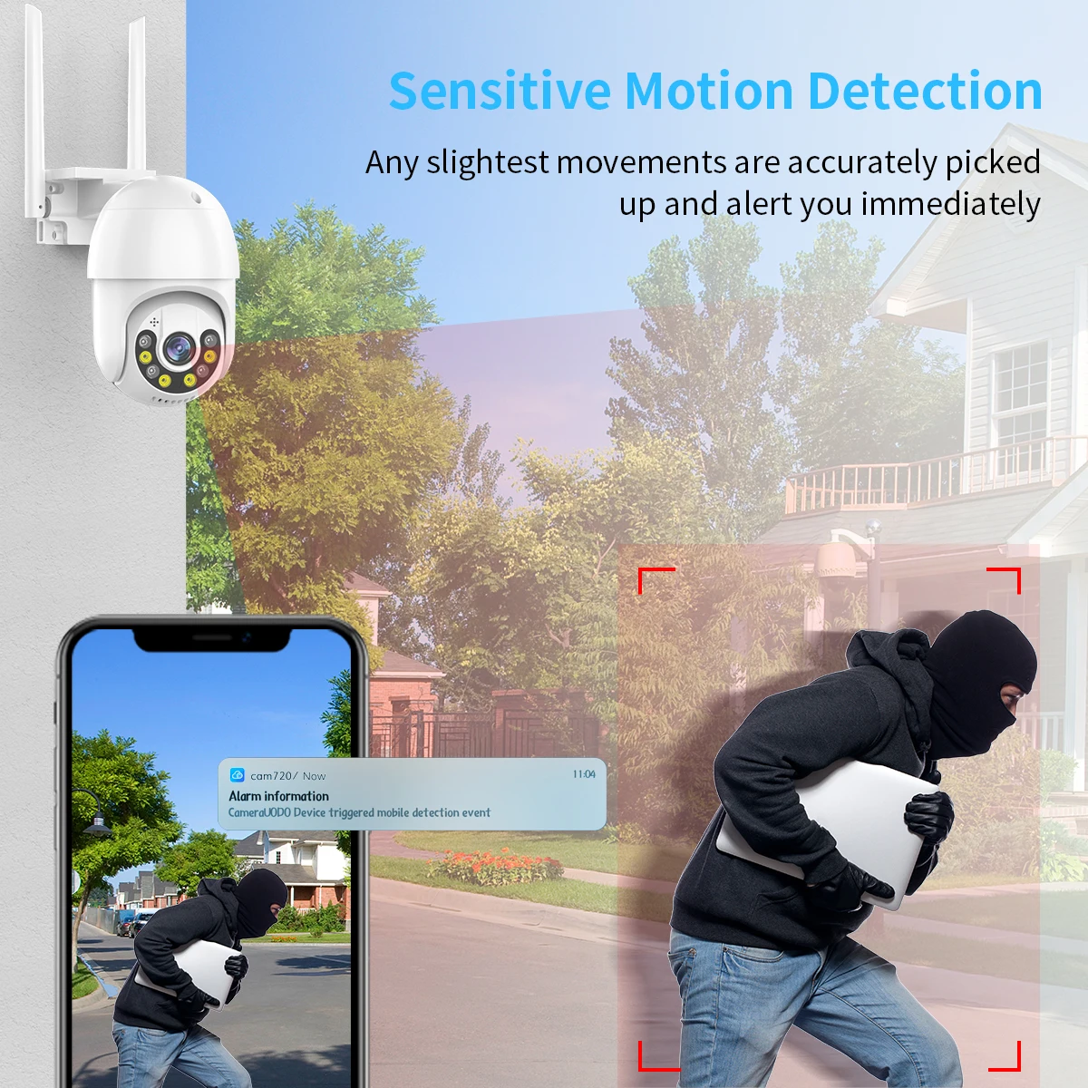 JOOAN 3MP HD Wifi Camera Outdoor PTZ IP Camera 5X Zoom Color Night Auto Tracking Security Video Surveillance CCTV Camera