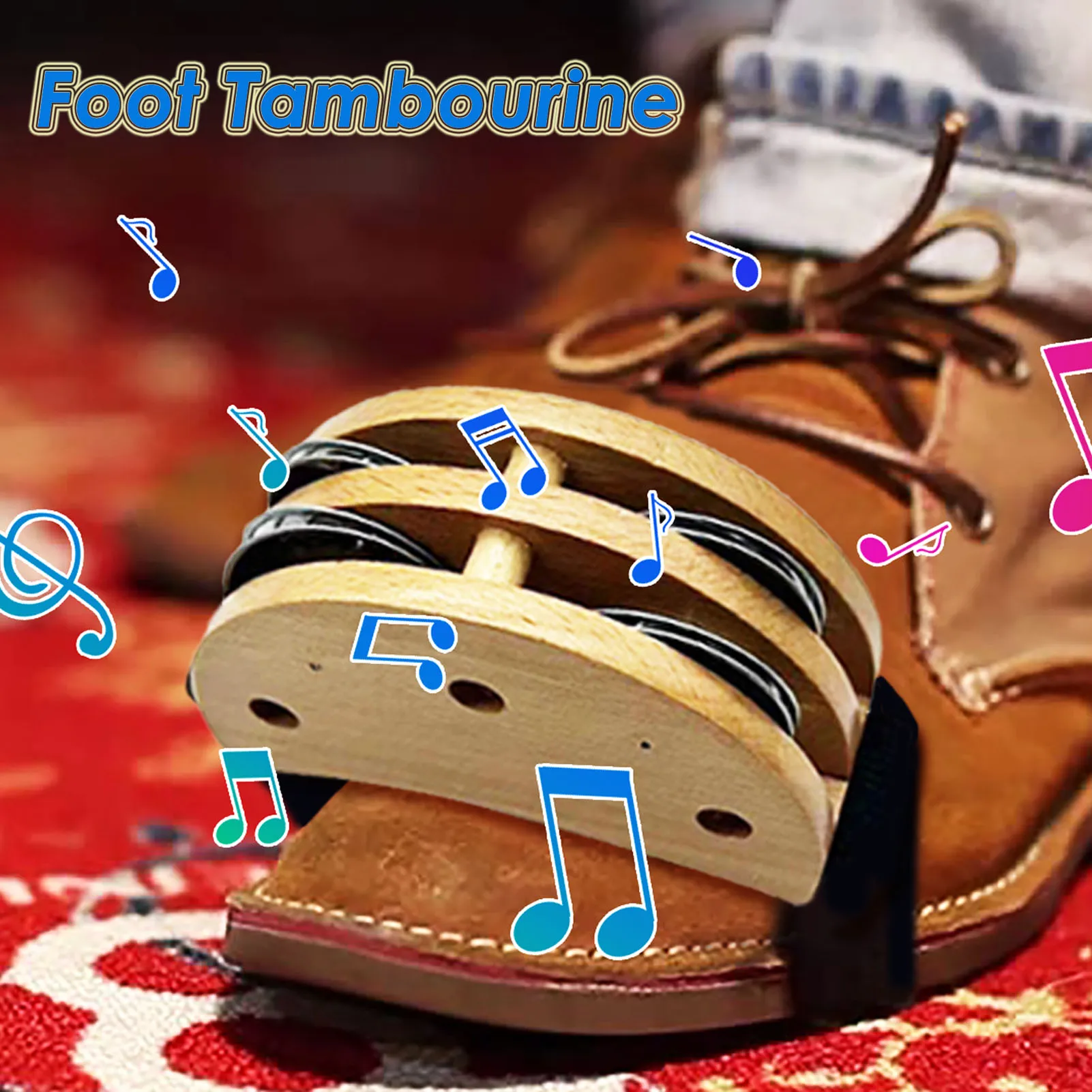 Drum Companion Hand Foot Drum Children Musical Educational Elliptical Tambourine Percussion Instruments 1PC