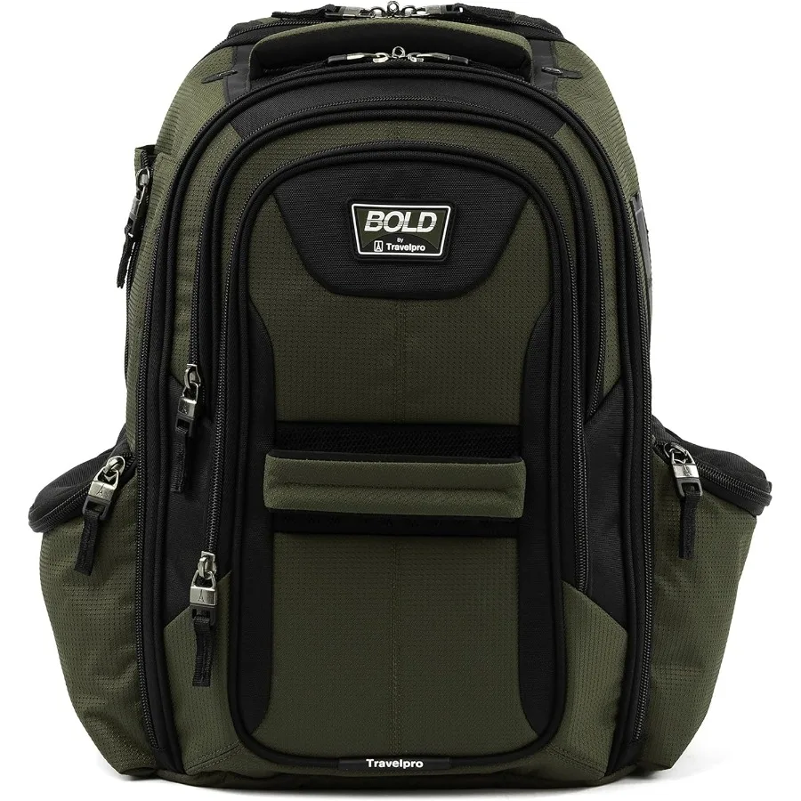 حقيبة ظهر متينة خفيفة الوزن من Travelpro Bold تناسب ما يصل إلى 15.6 بوصة للكمبيوتر المحمول والكمبيوتر اللوحي زيتوني/أسود #4