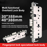 Multifunctional Overlord Lock Body Stainless Steel Fingerprint Dedicated Lock Body Fork All Steel 40 * 388 Mechanical Door Lock
