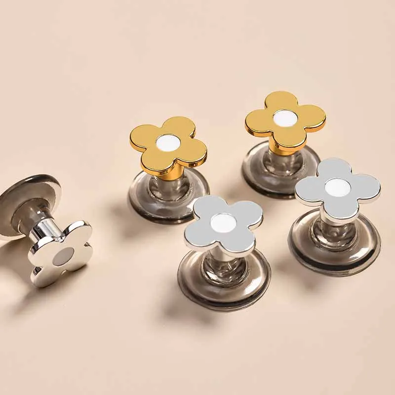 Gold Silver Flowers Toilet Presser Creative Nail Protector Bathroom Flush Switch Button Bathroom Decorative Accessory Supplies