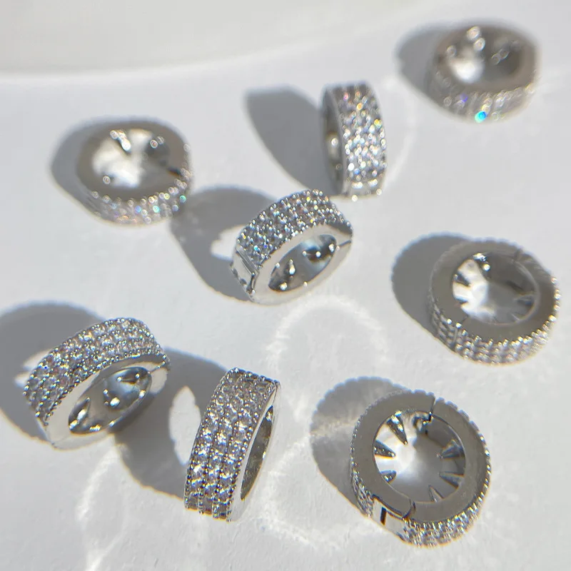 Hair Braid Ring Silver Rhinestone Round Comfortable Gentle No Pull Women Hair Accessory for Daily Home Travel Office