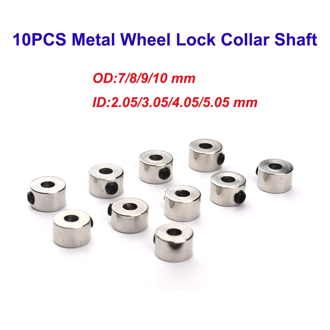 

10pcs ID 2.05/3.05/4.05/5.05 mm Metal Bushing Axle Stainless Steel Shaft Sleeve Screw OD 7/8/9/10 mm Motor DIY Tools
