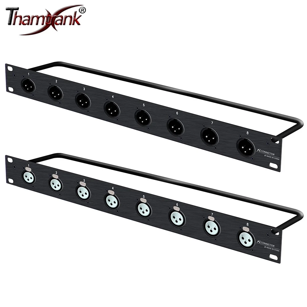 

1U 8D,Rack Patch Panel 8 Way 3Pins XLR Panel MIC Socket 1U Flight Case Mount for Professional Loudspeaker Audio Cable DJ Mixer