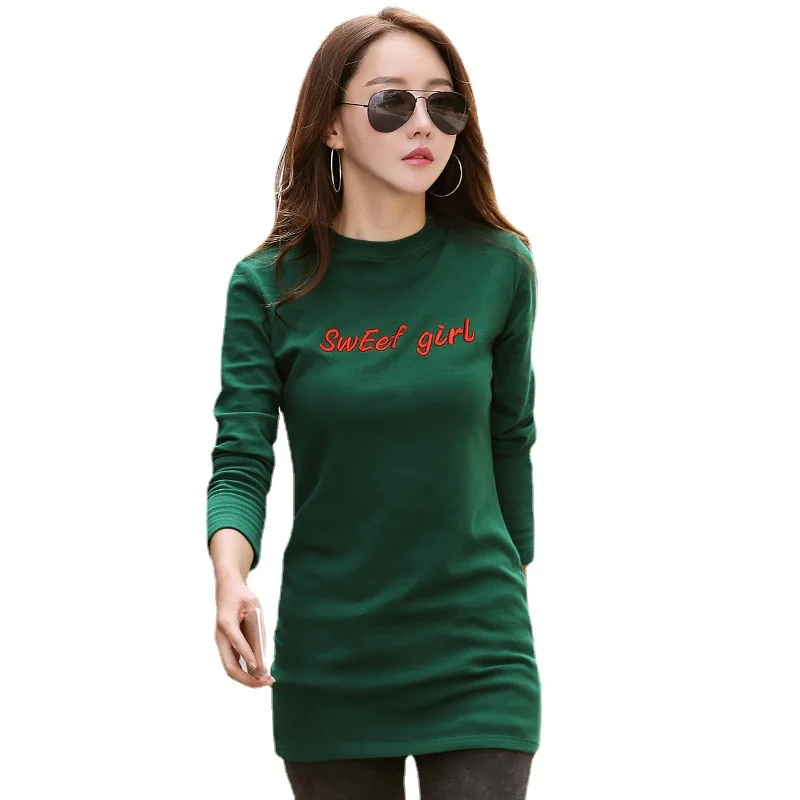 New Winter T Shirt Women Long Sleeve Fashion Camisetas Mujer O-Neck Tshirt Long Tunic Tops Autumn Basic Tees Warm Thick Fleece