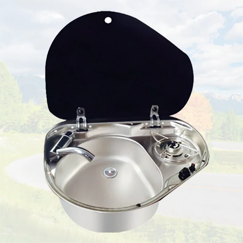 

SY-600R/L Stainless Steel RV Gas Stove Tempered Glass Lid Motorhome Gas Stove Trailer Gas Stove