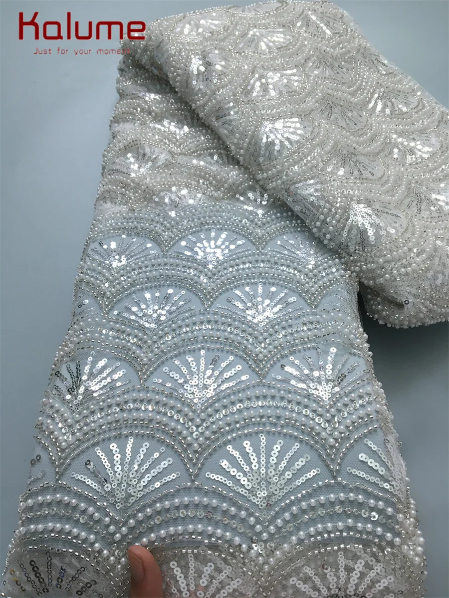 African Lace Fabrics With Bead Sequins Dubai High Quality Latest Mesh 2025 Green French Lace Fabric For Garment Dress F4161