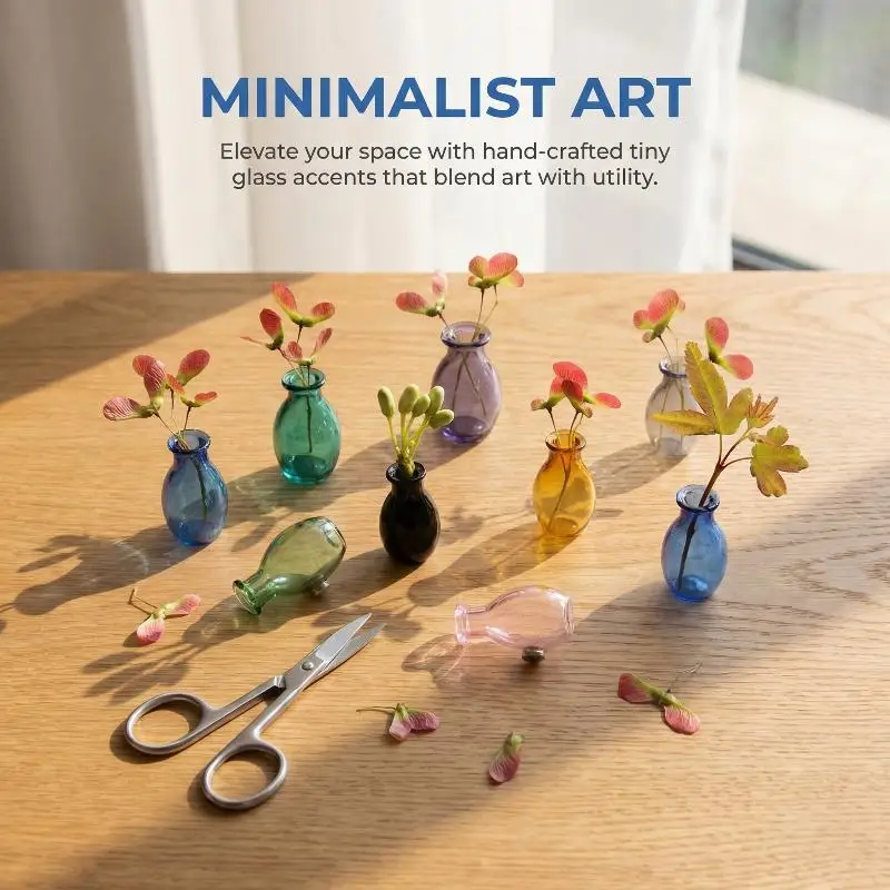 Fridge Magnet Mini Glass Vase Unique 3D Micro Landscape Plant Pot for Refrigerator Magnetic Office Kitchen Home Ornament