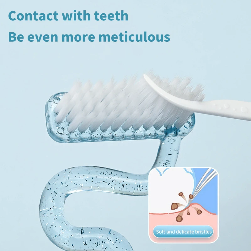 S-Shape Toothbrush Soft Interdental Soft Bristled Tongue Coating Brush For Adults And Men Soft Bristled Tongue Coating Interdent